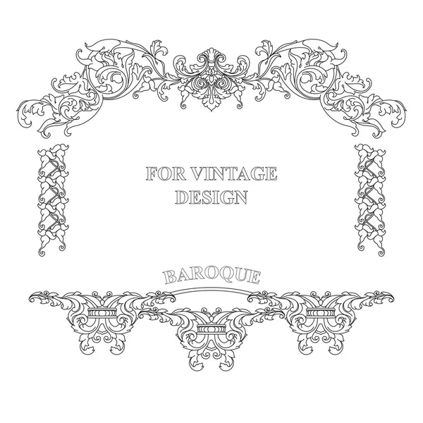 Vector Frame Floral Ornament White Background Vintage Design Hand Drawn — Stock Vector