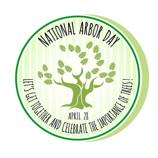 Arbor Day icon. Green Oak tree. Vector illustration for  promotion, greeting card and poster.