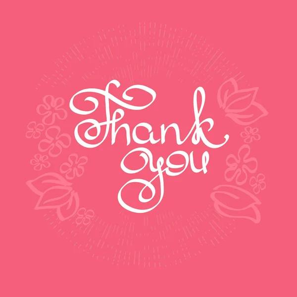 Bedankkaart Vector Borstel Pen Letters Roze Achtergrond Handgemaakte Kalligrafie Aangepaste — Stockvector