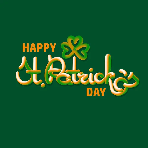 Happy Den Svatého Patricka Vektor Blahopřání Irskou Barvou Ručně Psané — Stockový vektor