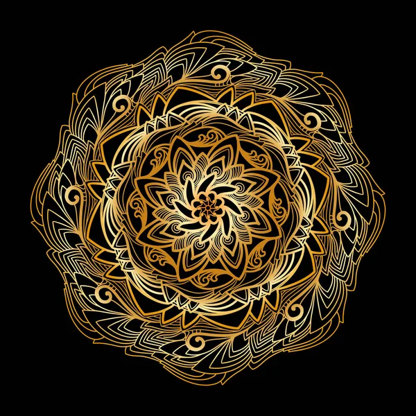 Etnisk Mandala design. Vektor gyllene linjen Mandalas prydnad. — Stock vektor