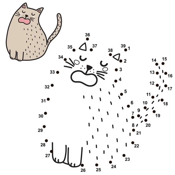 Connect the Dots by Numbers To Draw the Cat. Dot To Dot Education Game and  Coloring Page with Cartoon Cute Kitten Character Stock Vector -  Illustration of drawing, kids: 266886256