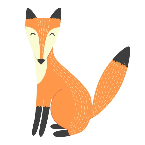 Funny fox isolated element — Stock Vector