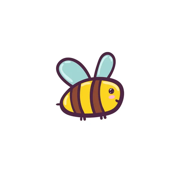 Cute flying bee isolated element. Funny character for kids design — Stock Vector