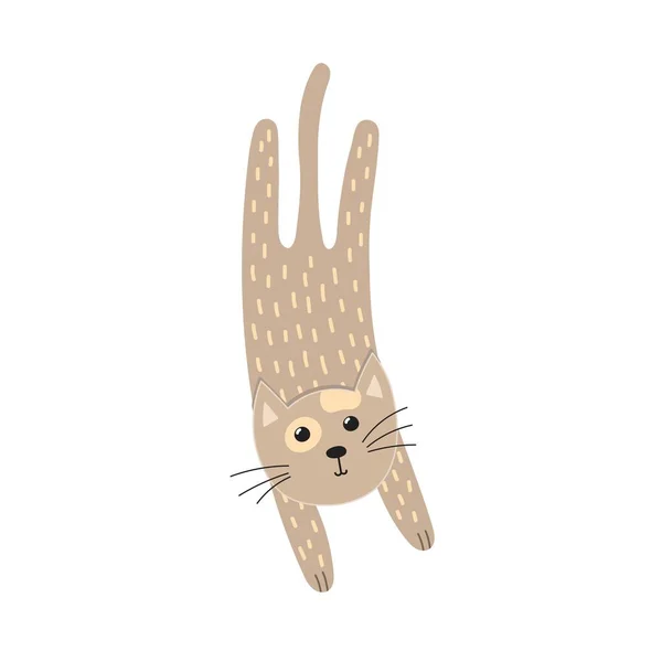 Tuhaf kedi yalıtılmış element. Çocuklar için zıplayan kedi karakteri tasarımı — Stok Vektör