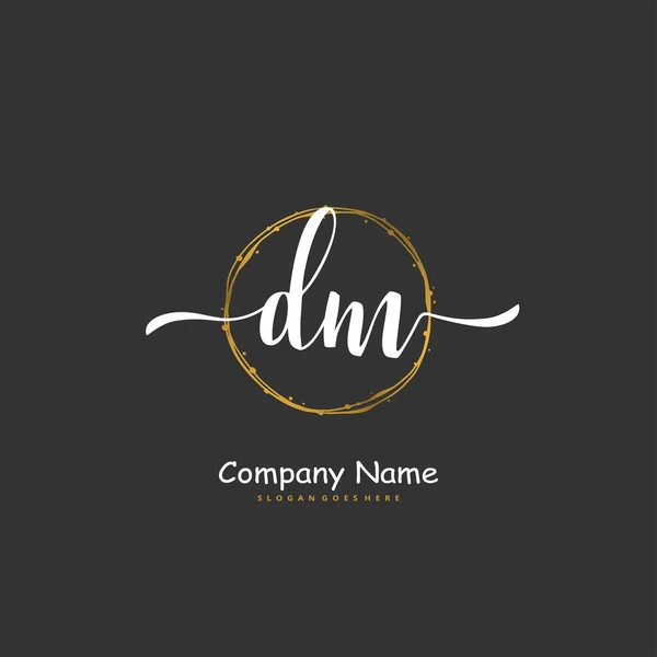 Iniziale Calligrafia Firma Logo Design Con Cerchio Logo Autyful Progettazione — Vettoriale Stock