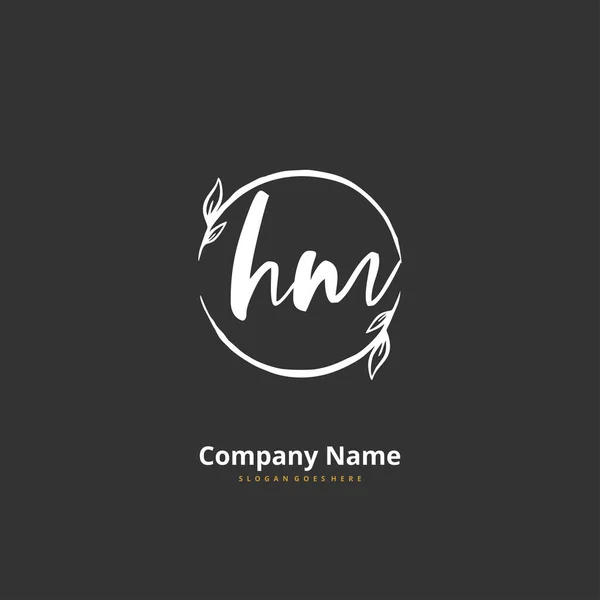 Inicial Caligrafía Diseño Logotipo Firma Con Círculo Logotipo Escrito Mano — Vector de stock