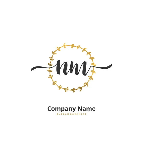 Initial Handwriting Signature Logo Design Circle Beautiful Design Handwritten Logo — Stock Vector