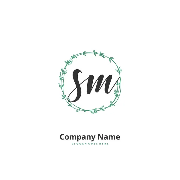 Original Caligrafia Assinatura Logotipo Design Com Círculo Logotipo Manuscrito Design — Vetor de Stock
