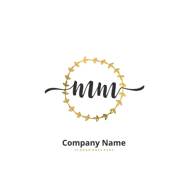 Diseño Inicial Letra Logotipo Firma Con Círculo Logotipo Escrito Mano — Vector de stock