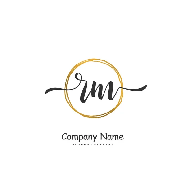 Initial Handwriting Signature Logo Design Circle Beautiful Design Handwritten Logo — Stock Vector