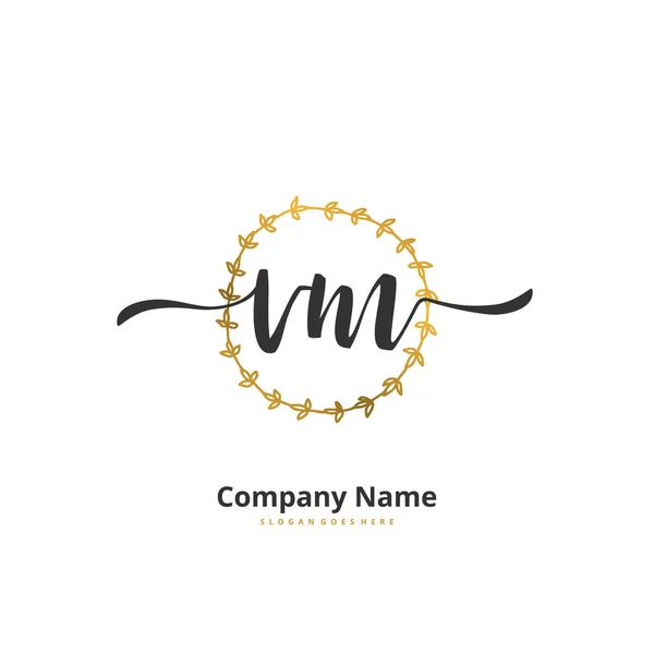 Iniziale Calligrafia Firma Logo Design Con Cerchio Bella Progettazione Logo — Vettoriale Stock