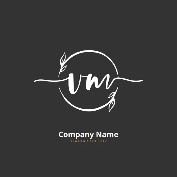 Iniziale Calligrafia Firma Logo Design Con Cerchio Bella Progettazione Logo — Vettoriale Stock