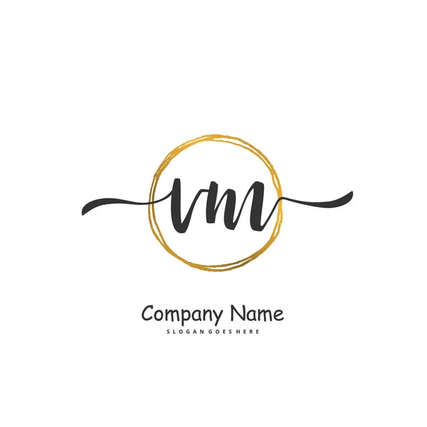 Initiële Handschrift Handtekening Logo Ontwerp Met Cirkel Mooi Design Handgeschreven — Stockvector