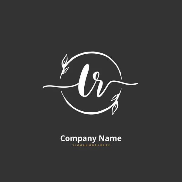 Diseño Inicial Letra Logotipo Firma Con Círculo Logotipo Escrito Mano — Vector de stock