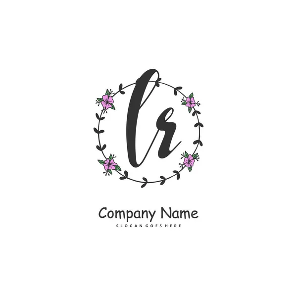 Initial Handwriting Signature Logo Design Circle Beautiful Design Handwritten Logo — Stock Vector