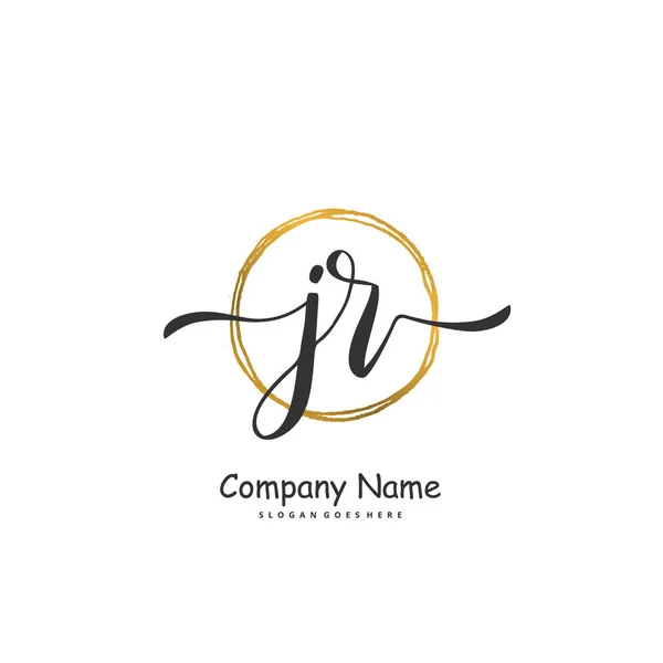 Initiale Écriture Signature Logo Design Avec Cercle Belle Conception Logo — Image vectorielle