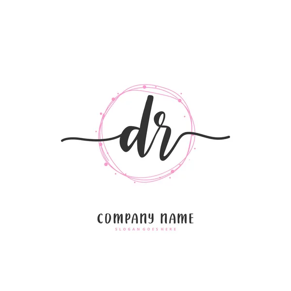 Iniziale Calligrafia Firma Logo Design Con Cerchio Bella Progettazione Logo — Vettoriale Stock