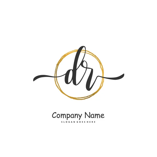 Iniziale Calligrafia Firma Logo Design Con Cerchio Bella Progettazione Logo — Vettoriale Stock