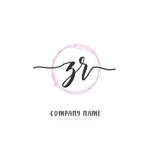 Initial Handwriting Signature Logo Design Circle Beautiful Design Handwritten Logo — Stock Vector