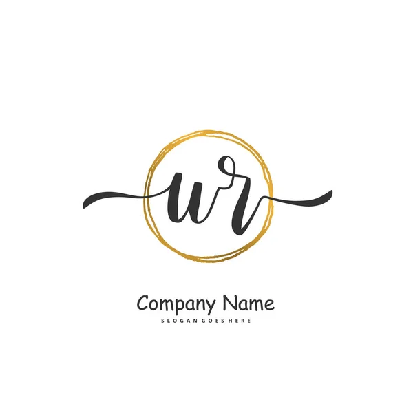 Initial Handwriting Signature Logo Design Circle Beautiful Design Handwritten Logo — Stock Vector