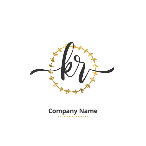 Diseño Inicial Letra Logotipo Firma Con Círculo Logotipo Escrito Mano — Vector de stock