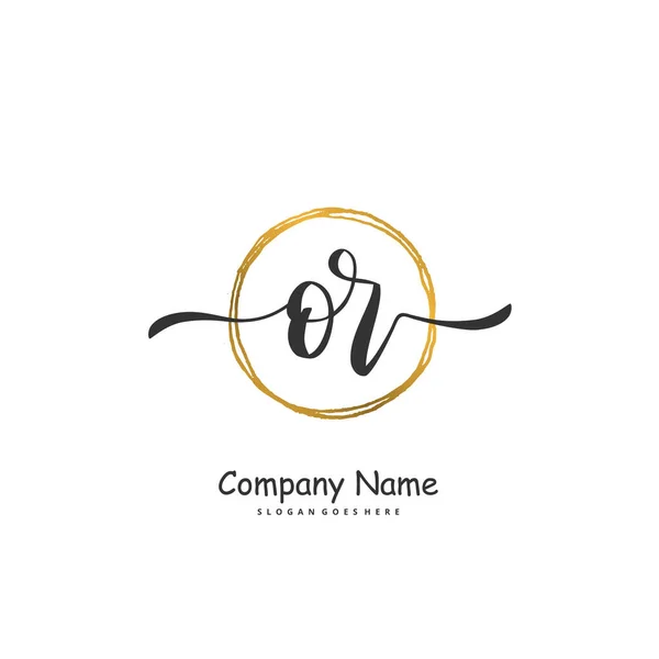 Inicial Caligrafia Assinatura Logotipo Design Com Círculo Logotipo Manuscrito Design — Vetor de Stock