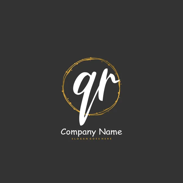 Projeto Inicial Logotipo Caligrafia Assinatura Com Círculo Logotipo Manuscrito Design —  Vetores de Stock