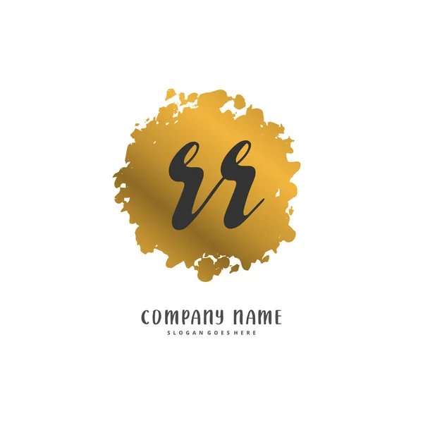 Iniziale Calligrafia Firma Logo Design Con Cerchio Bella Progettazione Logo — Vettoriale Stock