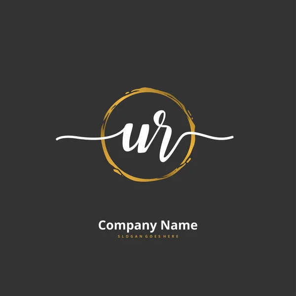 Iniziale Calligrafia Firma Logo Design Con Cerchio Bella Progettazione Logo — Vettoriale Stock