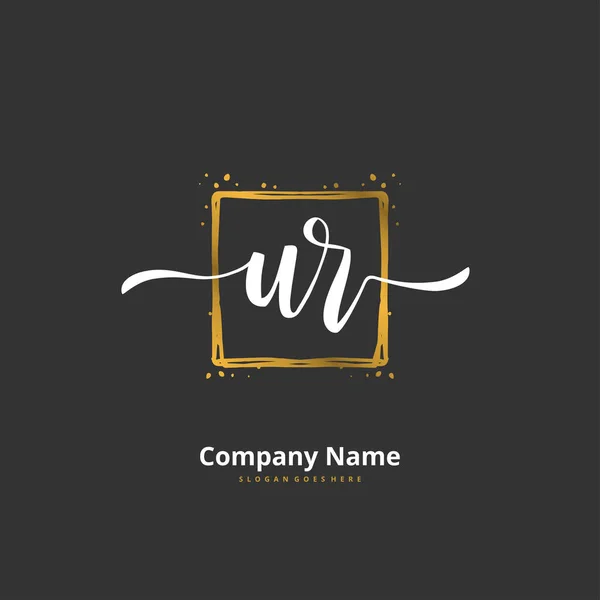 Wstępny Projekt Pisma Logo Okręgiem Piękny Projekt Ręcznie Pisane Logo — Wektor stockowy