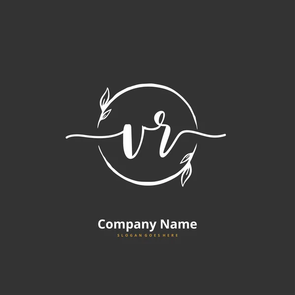 Diseño Inicial Letra Logotipo Firma Con Círculo Logotipo Escrito Mano — Vector de stock