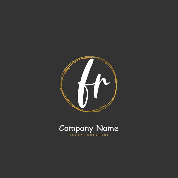 Iniziale Calligrafia Firma Logo Design Con Cerchio Bella Progettazione Logo — Vettoriale Stock