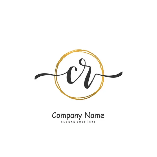 Initial Handwriting Signature Logo Design Circle Beautiful Design Handwritten Logo — Stock Vector