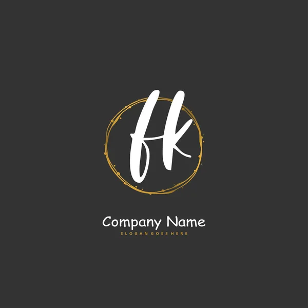 Inicial Caligrafía Firma Logotipo Diseño Con Círculo Logotipo Escrito Mano — Vector de stock