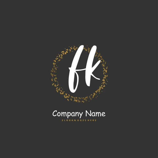 Iniziale Calligrafia Firma Logo Design Con Cerchio Bella Progettazione Logo — Vettoriale Stock