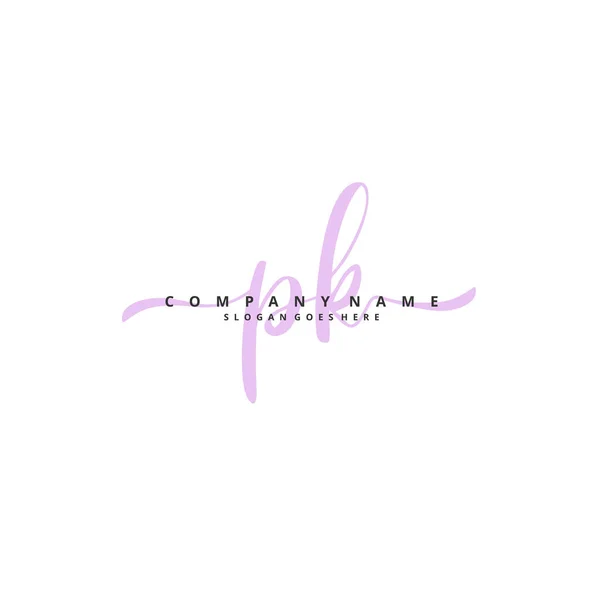 Iniziale Calligrafia Firma Logo Design Con Cerchio Bella Progettazione Logo — Vettoriale Stock