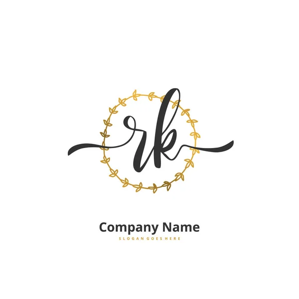 Original Caligrafia Assinatura Logotipo Design Com Círculo Logotipo Manuscrito Design —  Vetores de Stock