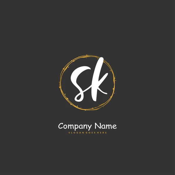 Initiale Handschrift Und Signatur Logo Design Mit Kreis Schöne Design — Stockvektor