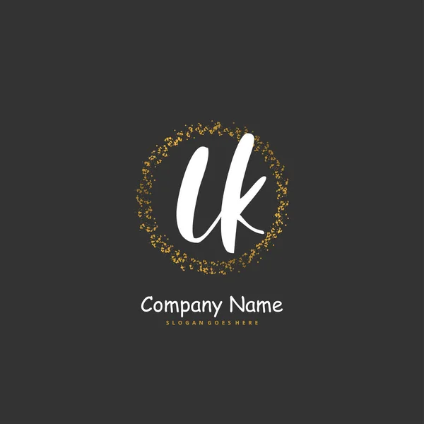 Yazısı Daireyle Imzalı Logo Tasarımı Moda Takım Düğün Lüks Logo — Stok Vektör