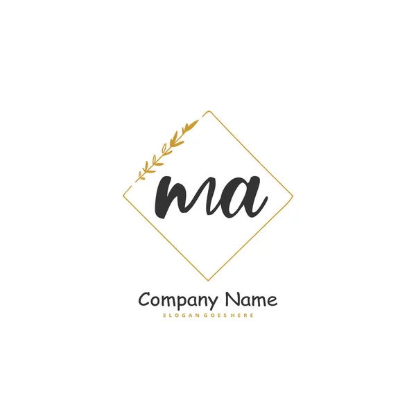 Inicial Caligrafia Design Logotipo Assinatura Com Círculo Logotipo Manuscrito Design — Vetor de Stock