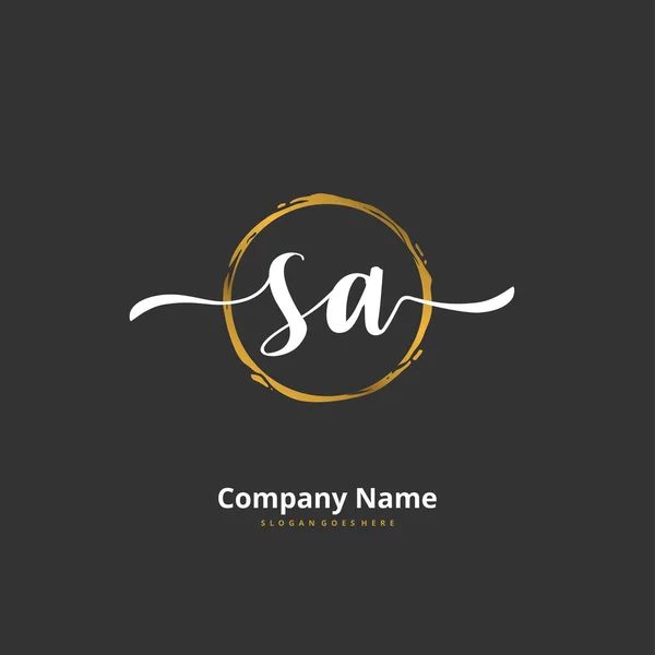 Inicial Caligrafia Design Logotipo Assinatura Com Círculo Logotipo Manuscrito Design — Vetor de Stock
