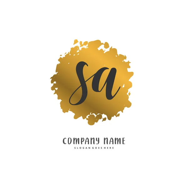 Inicial Caligrafia Design Logotipo Assinatura Com Círculo Logotipo Manuscrito Design —  Vetores de Stock