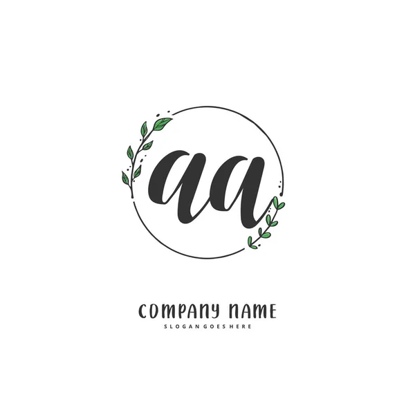 Inicial Diseño Logotipo Letra Firma Con Círculo Logotipo Escrito Mano — Archivo Imágenes Vectoriales
