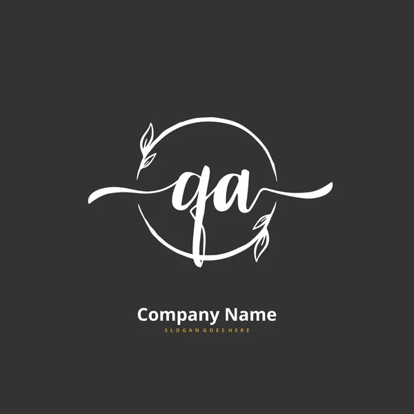 Inicial Uma Caligrafia Design Logotipo Assinatura Com Círculo Logotipo Manuscrito — Vetor de Stock