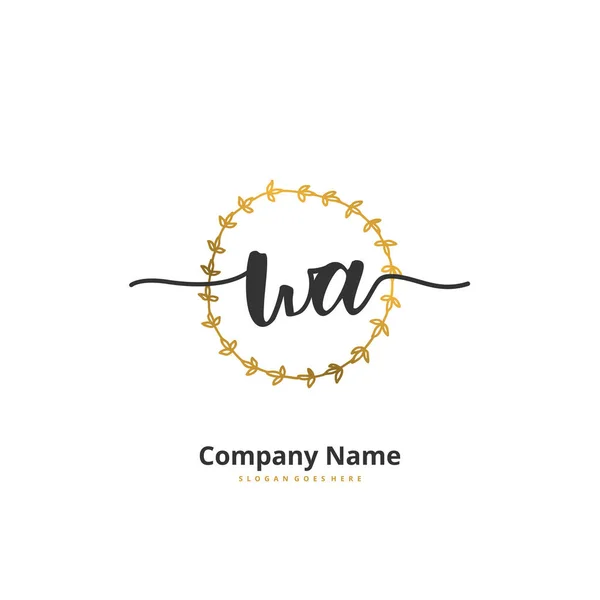 Iniziale Calligrafia Firma Logo Design Con Cerchio Bella Progettazione Logo — Vettoriale Stock