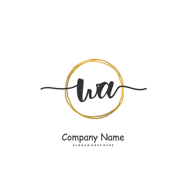 Initial Handwriting Signature Logo Design Circle Beautiful Design Handwritten Logo — Stock Vector