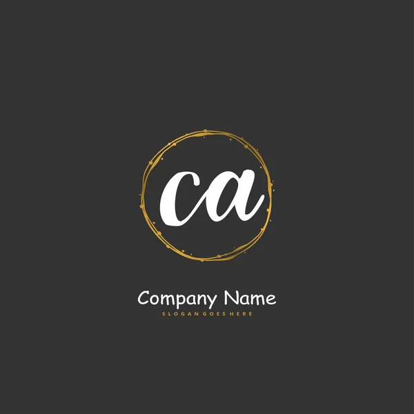 Initiaal Handschrift Handtekening Logo Ontwerp Met Cirkel Mooi Design Handgeschreven — Stockvector