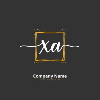 X A XA el yazısı ve daire şeklinde imzalı logo tasarımı. Moda, takım, düğün, lüks logo için güzel tasarım logosu.