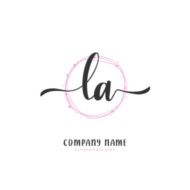 Los Angeles el yazısı ve imzalı logo dizaynı. Moda, takım, düğün, lüks logo için güzel tasarım logosu.